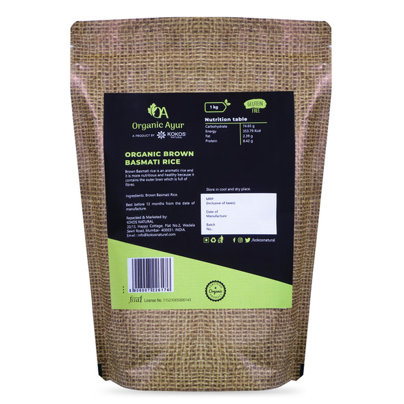BROWN BASMATI RICE | By Organic Ayur | For USA | 35.27 Oz | 2.2 lbs