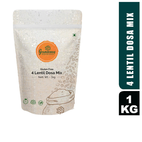 Gluten Free 4 Lentil Dosa Mix | By Graminway | For USA | For USA | 35.27 Oz | 2.2 lbs