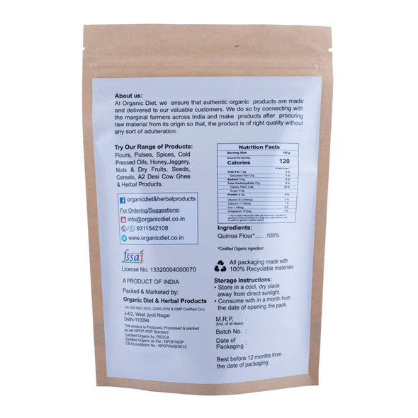 Quinoa Flour | By Organic Diet | For USA | 17.64 Oz | 1.1 lbs