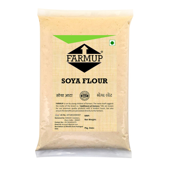 Soya Flour, High in Protein, Low in Carbs, (Soyabean Atta) | By FARMUP | For USA | 14.11 Oz | 0.88 lbs