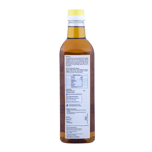 White Sesame Oil | By Organic Diet | For USA | 33.81 fl Oz