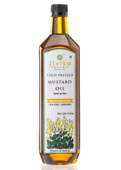 Cold Pressed Mustard Oil 1000ml | By jivika Naturals | For USA | 33.81 Oz | 2.2 lbs