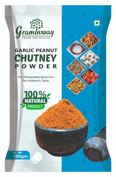 Garlic Peanut Chutney Powder | By Graminway | For USA | For USA | 7.05 Oz | 0.44 lbs