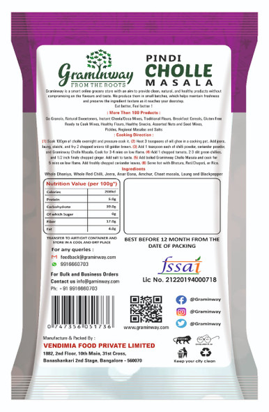 Pindi Cholle Masala | By Graminway | For USA | For USA | 7.05 Oz | 0.44 lbs