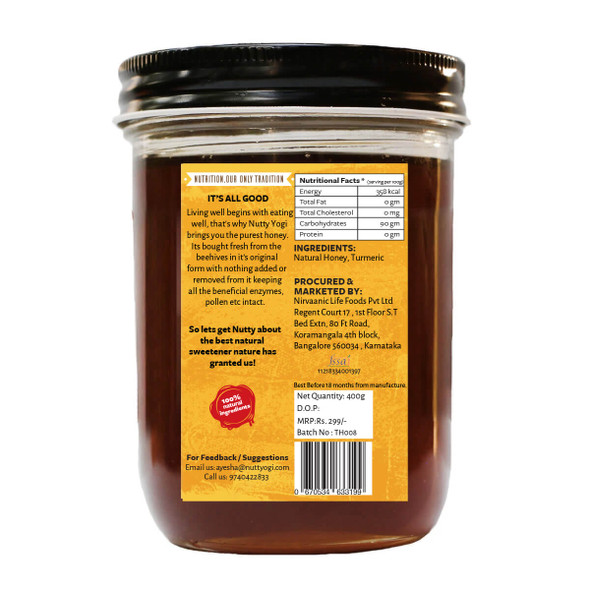 Turmeric Honey | By Nutty Yogi | For USA | 17.64 Oz | 1.1 lbs