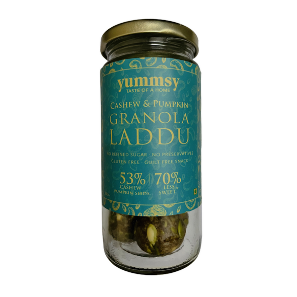 Granola Laddu - Cashew & Pumpkin Seeds | By Yummsy Food | For USA | 7.05 Oz | 0.44 lbs