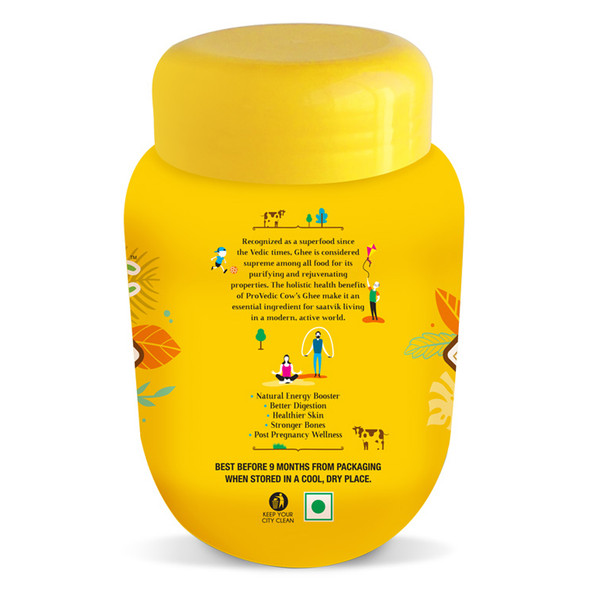 Pure Cow's Ghee 1L | By ProVedic | For USA | 33.81 fl oz | 0.26 gallon