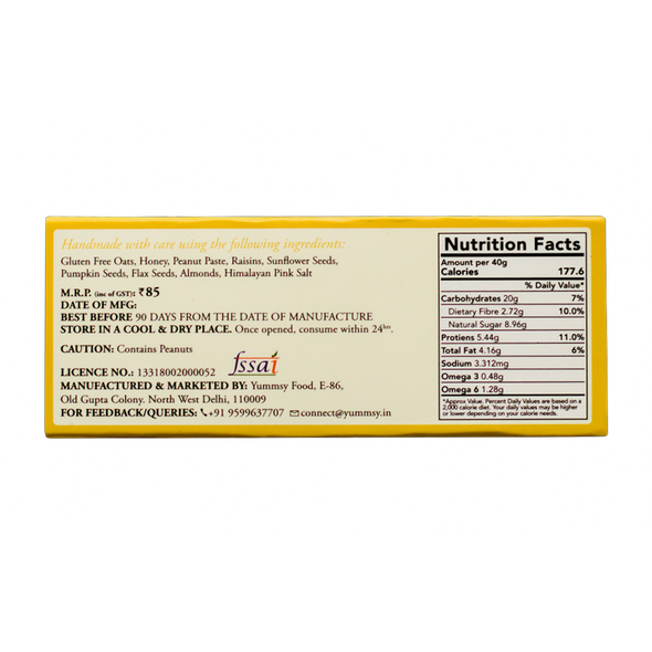 Granola Bars - Power | By Yummsy Food | For USA | 1.41 Oz | 0.09 lbs