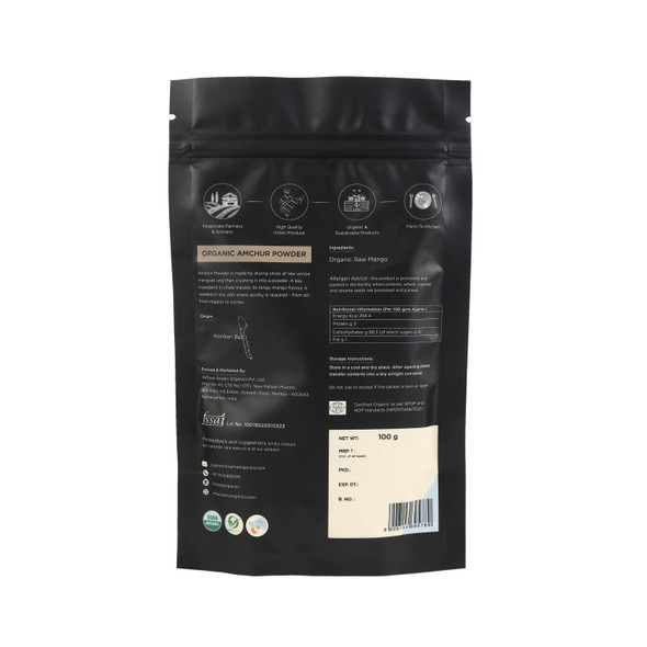 Organic Amchur Powder | By Zama | For USA | 3.53 Oz | 0.22 lbs