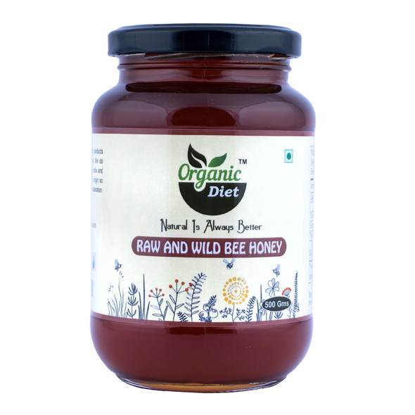 Raw & Wild Honey | By Organic Diet | For USA | 17.64 Oz | 1.1 lbs