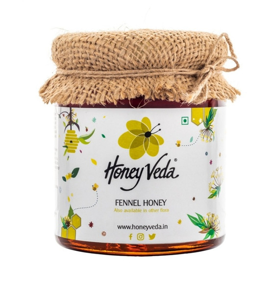 Fennel Raw Honey | By HoneyVeda | For USA | 8.82 Oz | 0.55 lbs