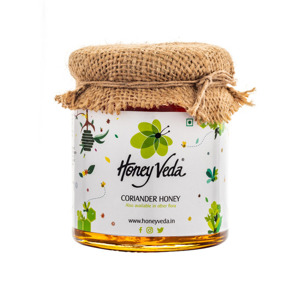 Coriander Raw Honey | By HoneyVeda | For USA | 8.82 Oz | 0.55 lbs