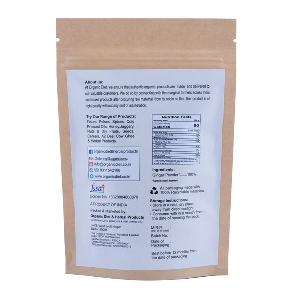 Ginger Powder | By Organic Diet | For USA | 3.53 Oz | 0.22 lbs