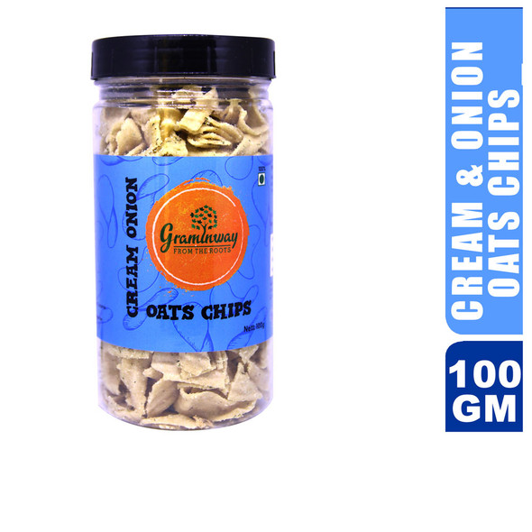 Cream Onion Oats Chips | By Graminway | For USA | For USA | 3.53 Oz | 0.22 lbs
