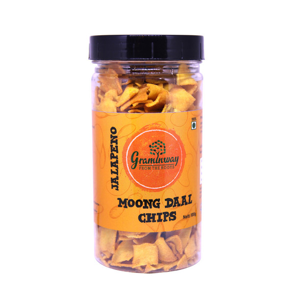 Jalapeno Moong Daal Chips | By Graminway | For USA | For USA | 3.53 Oz | 0.22 lbs