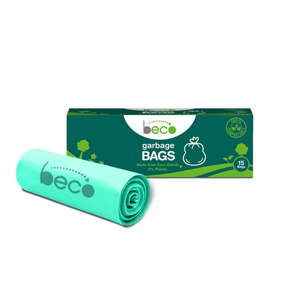 Compostable Medium 19 X 21 Inches Garbage Bags/Trash Bags/Dustbin Bags 15 Pieces - Pack of 3 | By BECO | For USA | 14.11 Oz | 0.88 lbs