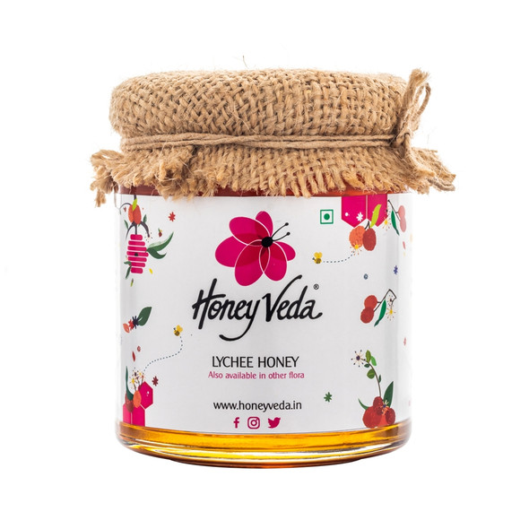 Lychee Raw Honey | By HoneyVeda | For USA | 8.82 Oz | 0.55 lbs