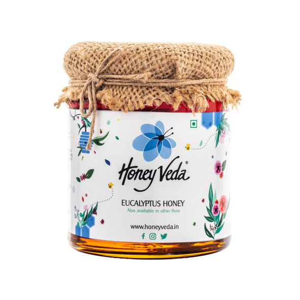 Eucalyptus Raw Honey | By HoneyVeda | For USA | 8.82 Oz | 0.55 lbs
