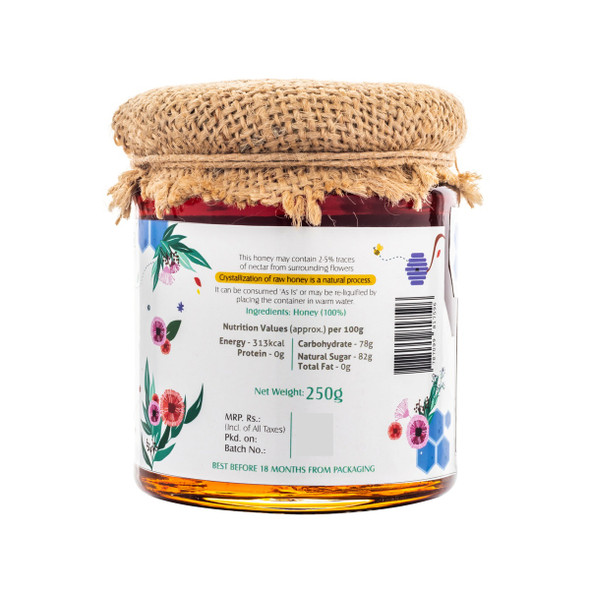Eucalyptus Raw Honey | By HoneyVeda | For USA | 8.82 Oz | 0.55 lbs