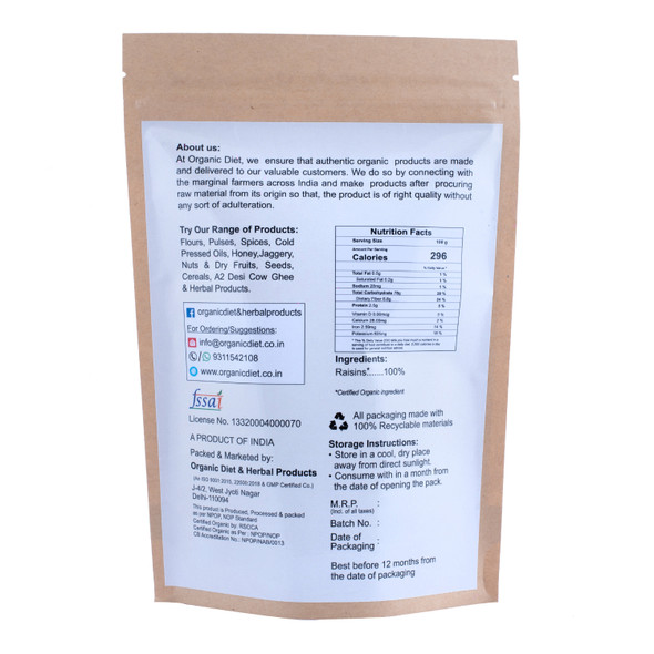 Raisins | By Organic Diet | For USA | 14.11 Oz | 0.88 lbs
