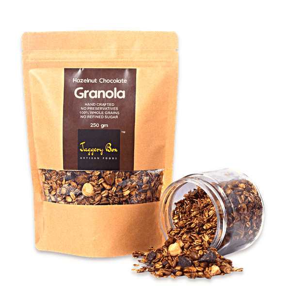 Hazelnut Chocolate Granola  | By Jaggery Box | For USA | 8.82 Oz | 0.55 lbs