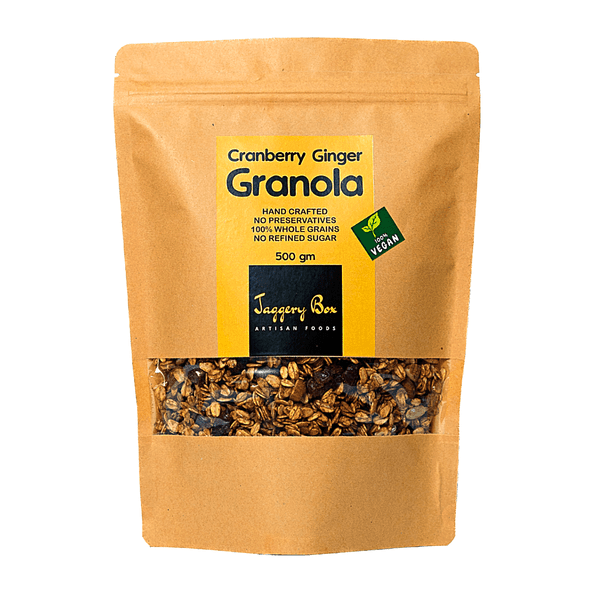 Cranberry Ginger Granola  | By Jaggery Box | For USA | 17.64 Oz | 1.1 lbs