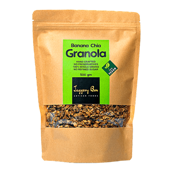 Banana Chia Granola  | By Jaggery Box | For USA | 17.64 Oz | 1.1 lbs