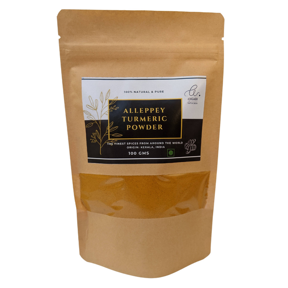 Alleppey Turmeric Powder | By Angadi of Spices | For USA | 35.27 Oz | 0.22 lbs
