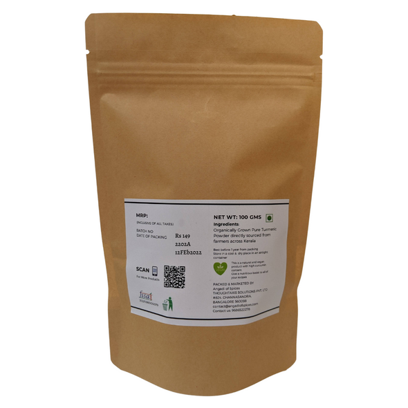 Alleppey Turmeric Powder | By Angadi of Spices | For USA | 35.27 Oz | 0.22 lbs