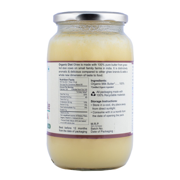 A2 Desi Cow Ghee | By Organic Diet | For USA | 33.81 fl Oz