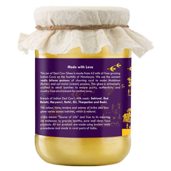 Desi A2 Cow Ghee (Bilona Ghee) 250ml | By jivika Naturals | For USA | 8.45 Oz | 0.55 lbs