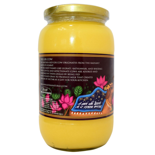 Vedic Hand Churned Bilona A2 Gir Cow Ghee 1L | By jivika Naturals | For USA | 35.27 Oz | 2.2 lbs