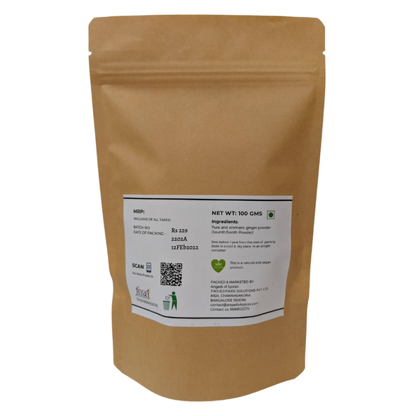 Ginger Powder | By Angadi of Spices | For USA | 35.3 Oz | 0.22 lbs