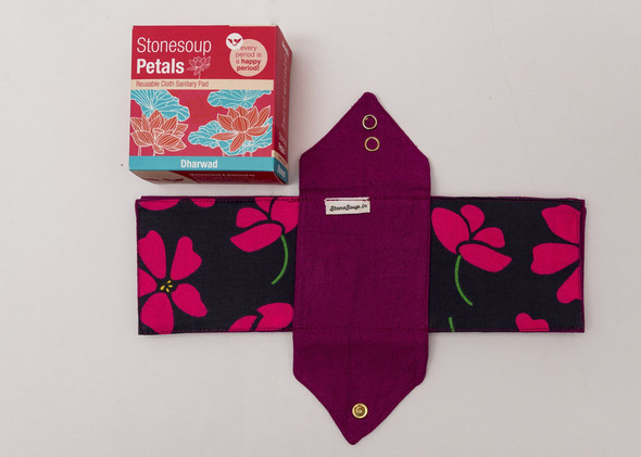 Stonesoup Petals - Dharwad Pads (Foldable Cloth pads) | By Stonesoup | For USA | 3.53 OZ | 0.22 lbs