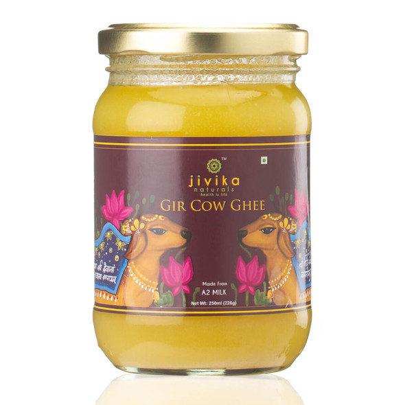 Vedic Hand Churned Bilona A2 Gir Cow Ghee 250ml | By jivika Naturals | For USA | 8.45 Oz | 0.55 lbs