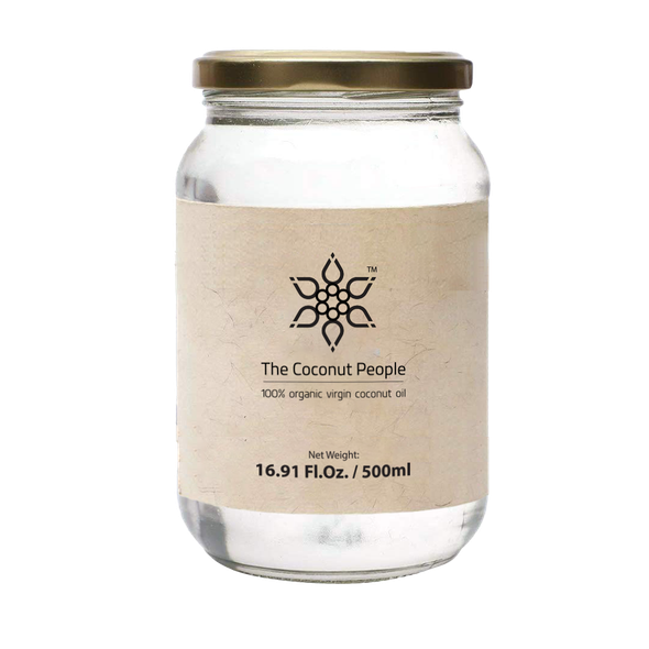 100% Certified Organic Cold Pressed Virgin Coconut Oil (Big Jar - 500ml) | By The Coconut People | For USA | 16.91 FLOZ