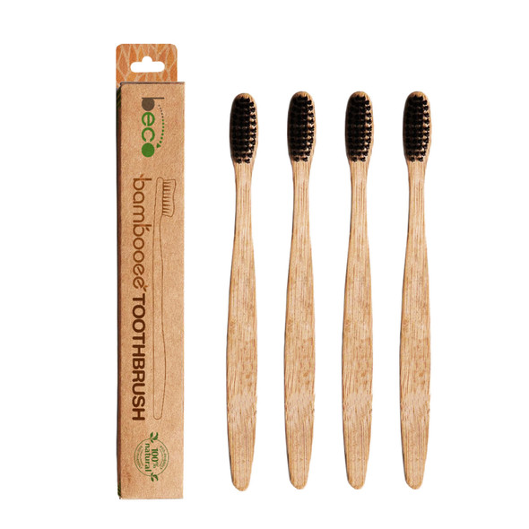 Bamboo Toothbrush (Pack of 4) | By BECO | For USA | 3.53 Oz | 0.22 lbs