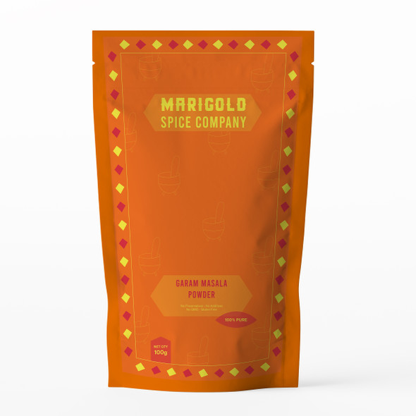 GARAM MASALA POWDER - PACK OF 5 | 100% NATURAL | 100gms Each | By Marigold Spice Company | For USA |   3.53 oz  |   0.22 lbs