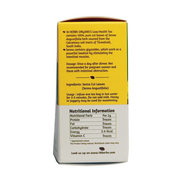 Laxa Health Tea 15 Tea Bags | By 18 Herbs Organics | For USA | 0.66 Oz | 0.04 lbs