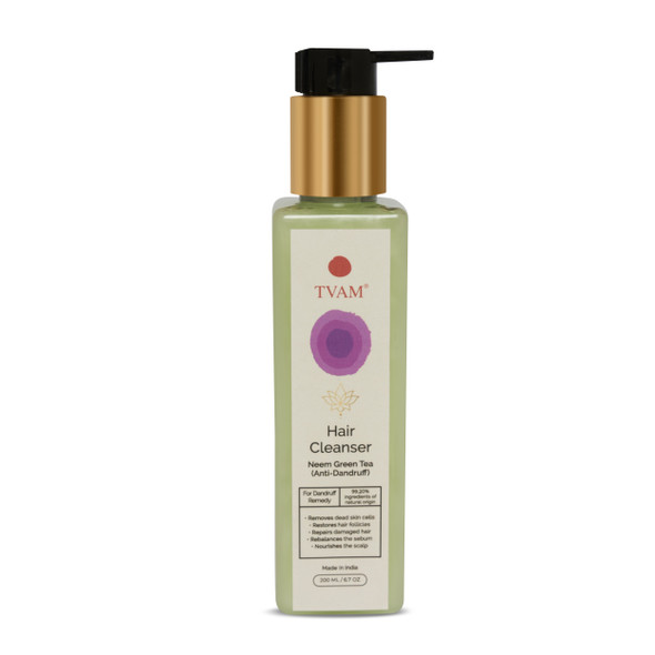 Hair Cleanser - Neem Green Tea - Anti-Dandruff | By TVAM | For USA | 6.76 Oz | 0.44 lbs