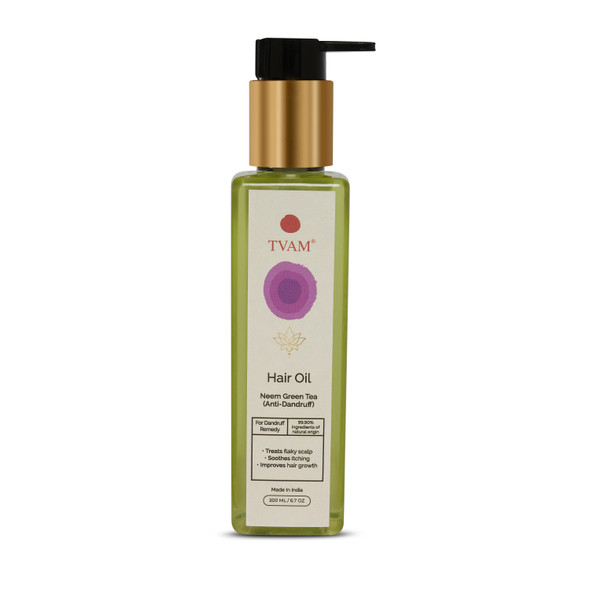 Hair Oil - Neem Green Tea Anti-Dandruff | By TVAM | For USA | 6.76 Oz | 0.44 lbs
