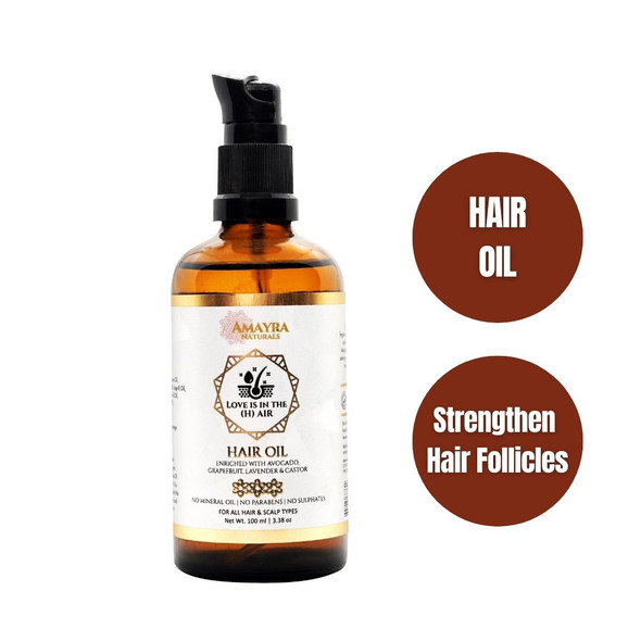 Love is in the hair oil/100ml | By Amayra Naturals | For USA | 3.38 Fl Oz | 0.03 gallons
