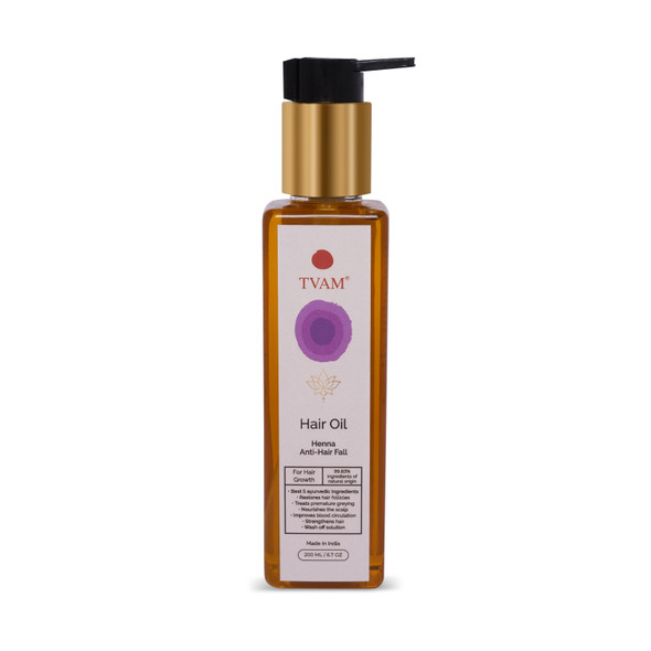 Hair Oil - Henna Anti-Hair Fall | By TVAM | For USA | 6.76 Oz | 0.44 lbs