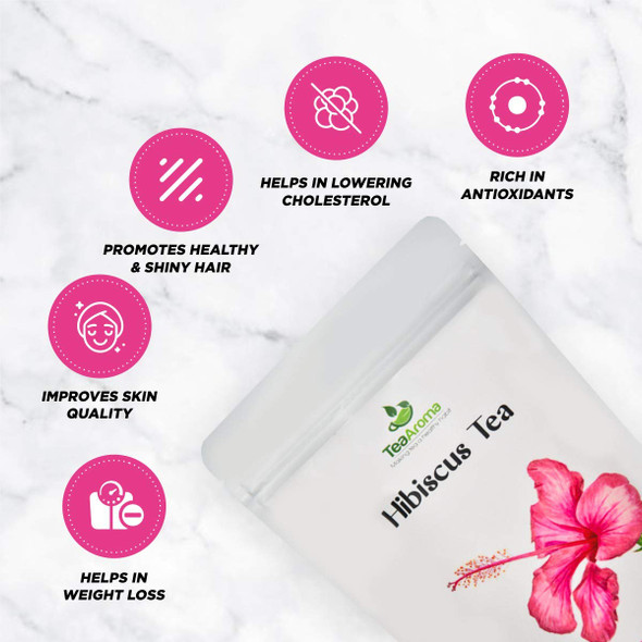 Hibiscus Tea for Blood Sugar Control | By Tea Aroma | For USA | 1.76 Oz | 0.11 lbs