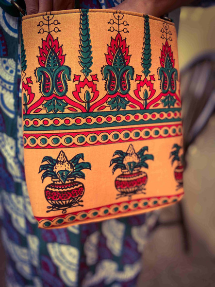Sling Bags- The Temple special Kumbam print | | By Upcyclie | For USA | 4.18 Oz | 0.26 lbs
