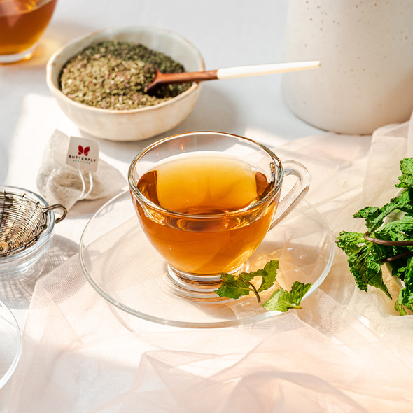 Mint Leaf Infusion Made With Pure Dried Mint Leaves - 20 Tea Bags (40g)  | By Butterfly Ayurveda | For USA |  1.41 oz  |  0.09lbs