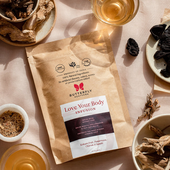 Love Your Body Infusion For Weight Management - 20 Tea Bags (40g)  | By Butterfly Ayurveda | For USA |  1.41 oz  |  0.09lbs