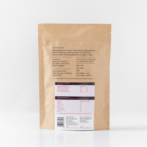 Love Your Body Infusion For Weight Management - 20 Tea Bags (40g)  | By Butterfly Ayurveda | For USA |  1.41 oz  |  0.09lbs
