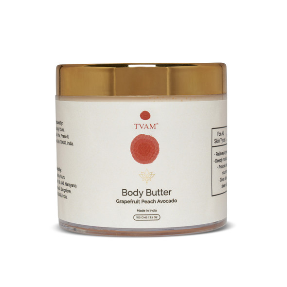 Body Butter - Grapefruit Peach Avocado | By TVAM | For USA | 3.53 Oz | 0.22 lbs
