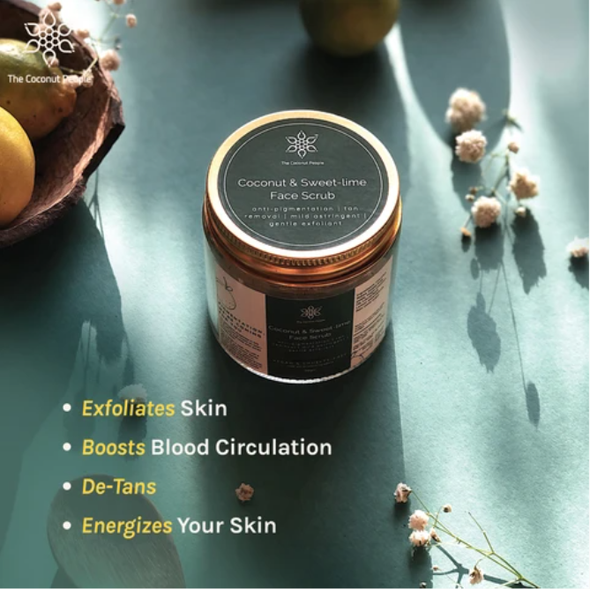 Coconut & Sweet-Lime Face Scrub | By The Coconut People | For USA | 1.76 OZ | 0.11 lbs